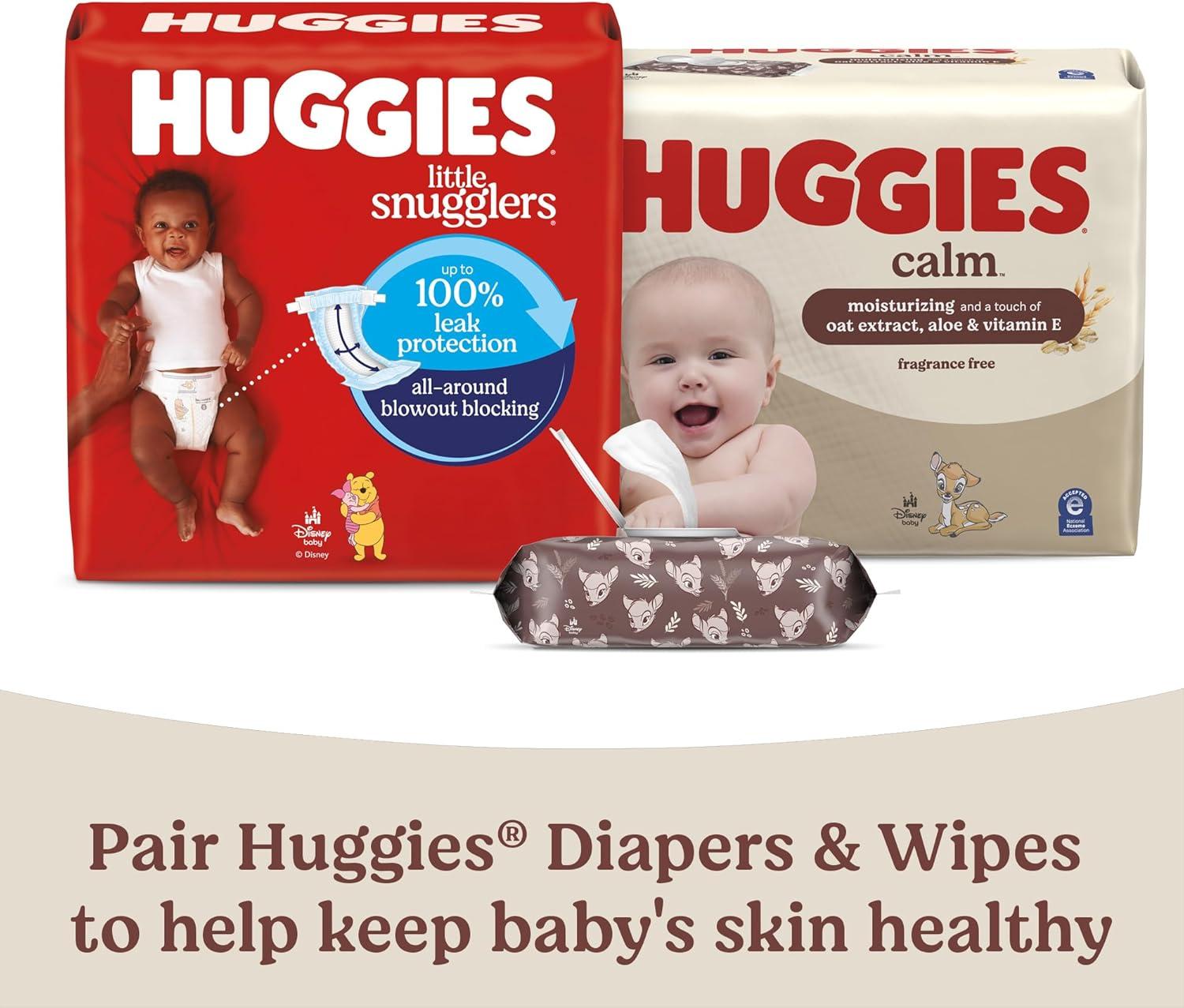 image:imageHuggies Calm Baby Wipes Unscented Hypoallergenic 6 Push Button Packs 336 Wipes Total Packaging May Vary56 Count Pack of 10