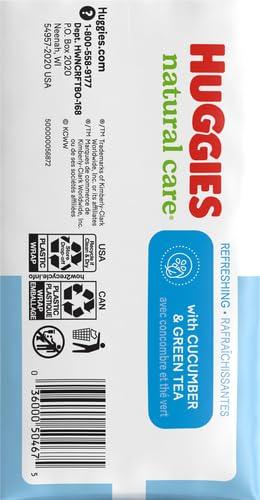 image:imageHuggies Natural Care Cucumber Aloe and Vitamin E Baby Wipes Hypoallergenic Scented 3 FlipTop Packs 168 Wipes Total Packaging May Vary56 Count Pack of 9