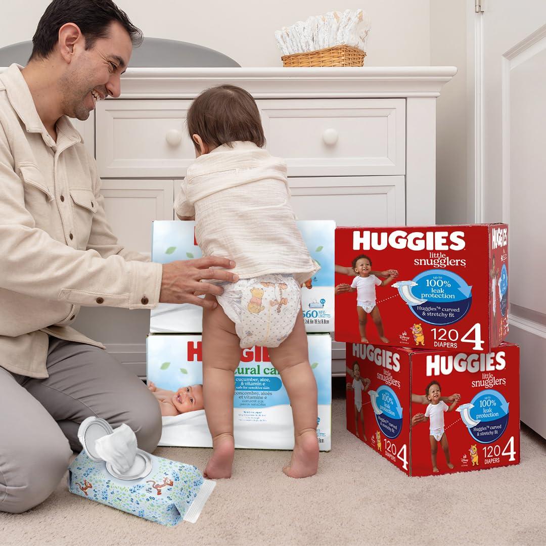 image:imageHuggies Natural Care Cucumber Aloe and Vitamin E Baby Wipes Hypoallergenic Scented 3 FlipTop Packs 168 Wipes Total Packaging May Vary56 Count Pack of 9