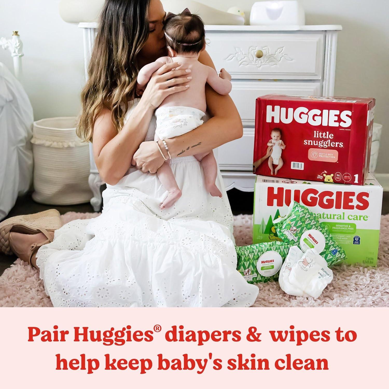 image:imageHuggies Natural Care Sensitive Baby Wipes Unscented Hypoallergenic 6 FlipTop Packs 288 Wipes Total56 Count Pack of 8