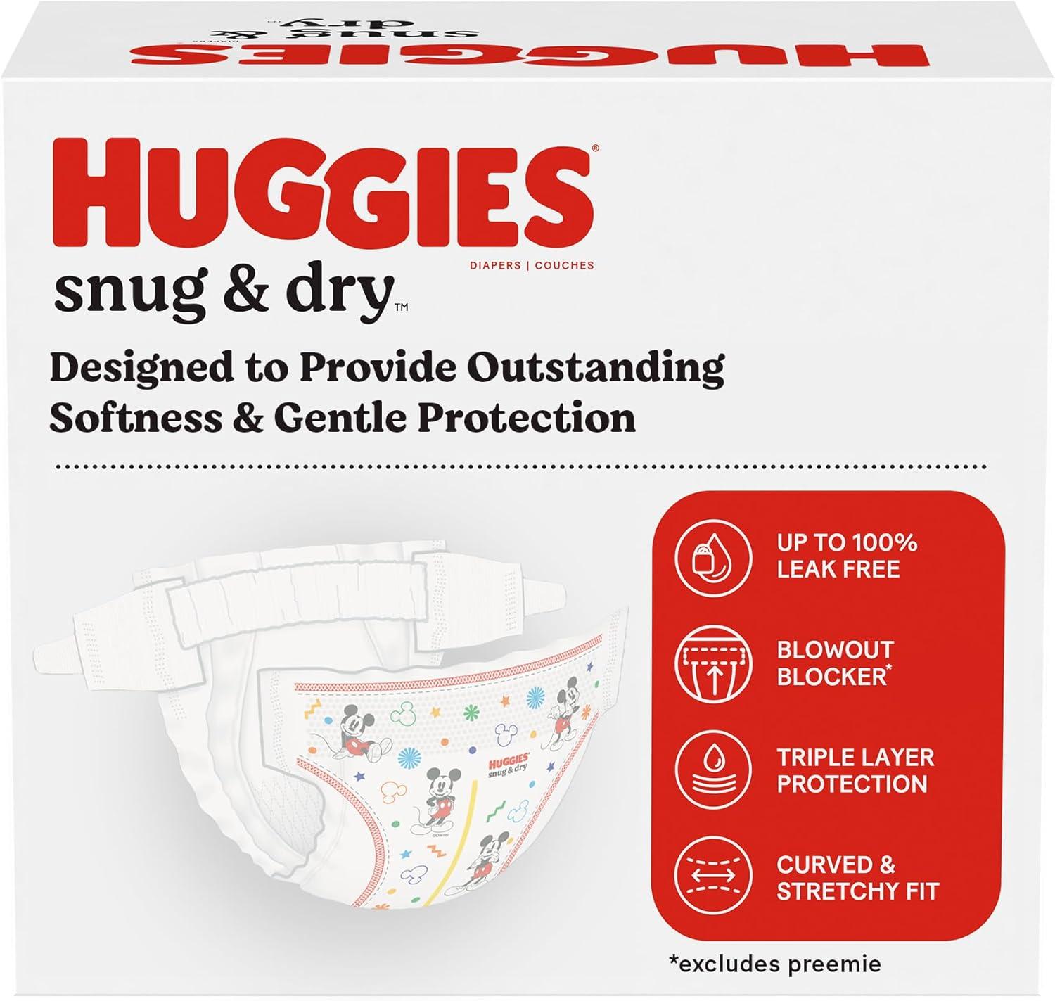 image:imageHuggies Size 1 Diapers Snug amp Dry Newborn Diapers Size 1 814 lbs 128 Count Packaging May VarySize 2