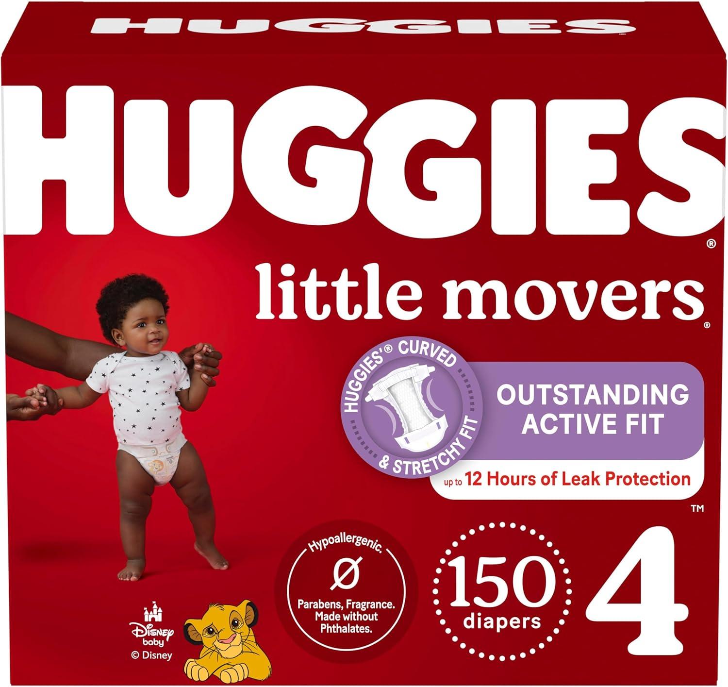 image:imageHuggies Size 3 Diapers Little Movers Baby Diapers Size 3 1628 lbs 136 Count Packaging May VarySize 4