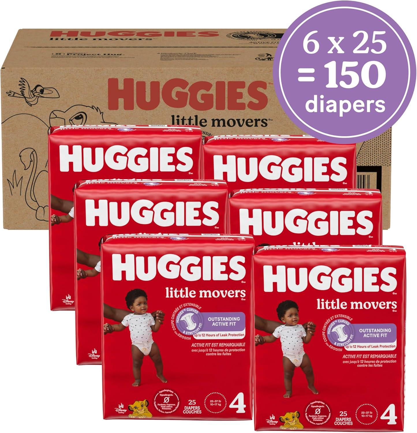 image:imageHuggies Size 3 Diapers Little Movers Baby Diapers Size 3 1628 lbs 136 Count Packaging May VarySize 4