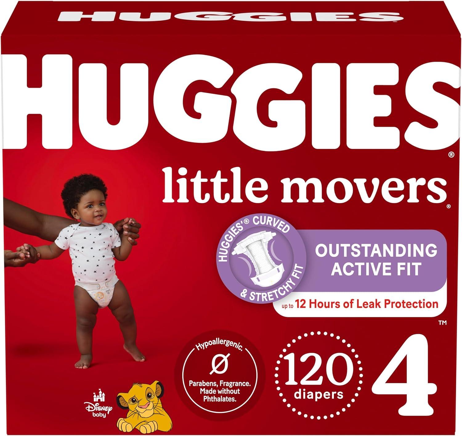 image:imageHuggies Size 3 Diapers Little Movers Baby Diapers Size 3 1628 lbs 136 Count Packaging May VarySize 4