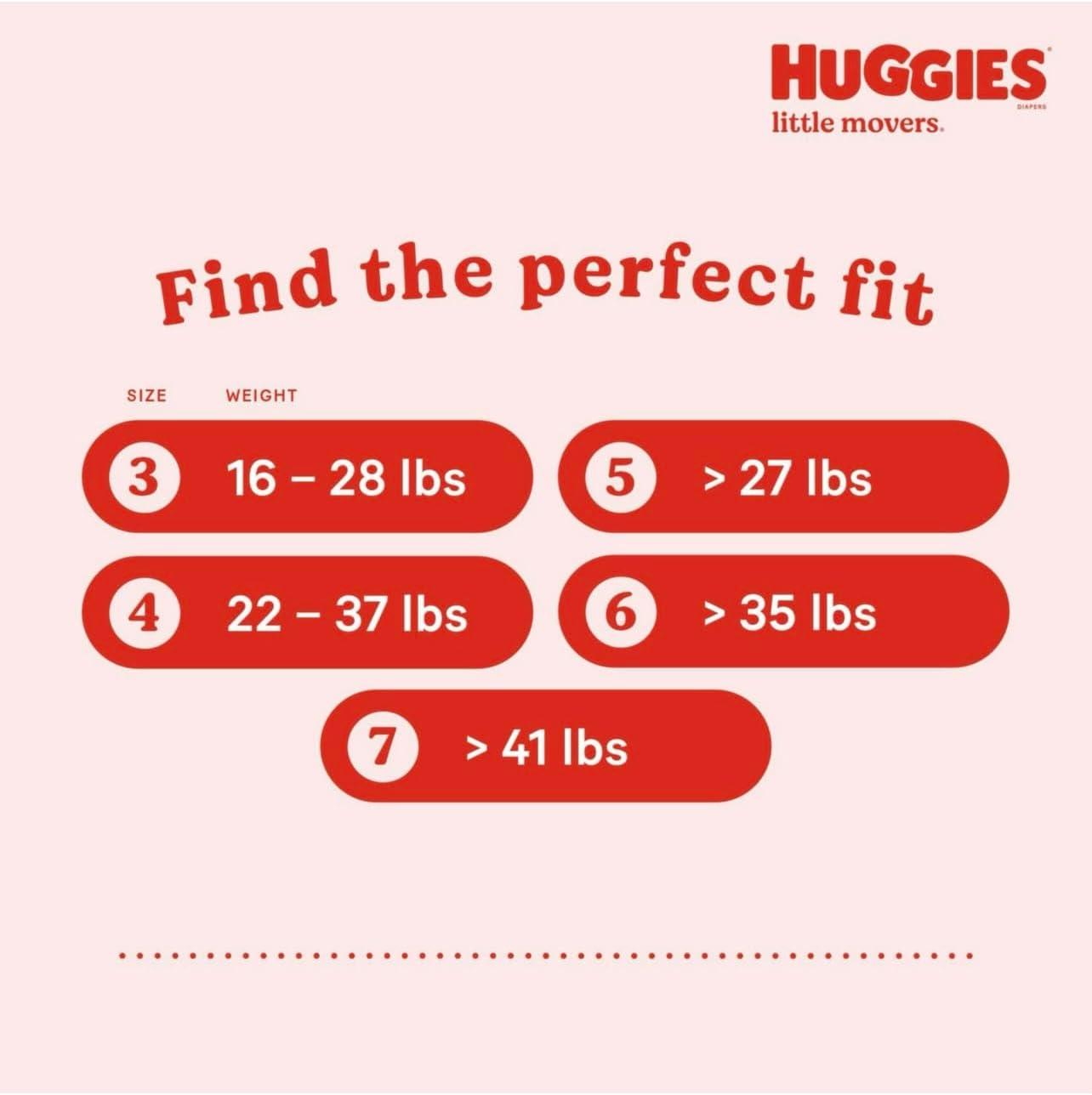 image:imageHuggies Size 3 Diapers Little Movers Baby Diapers Size 3 1628 lbs 136 Count Packaging May VarySize 4