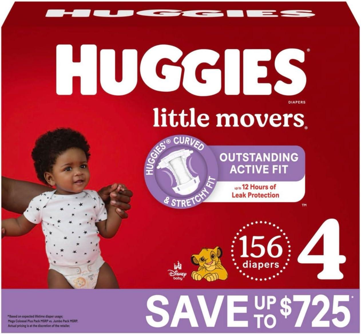 image:imageHuggies Size 3 Diapers Little Movers Baby Diapers Size 3 1628 lbs 136 Count Packaging May VarySize 4