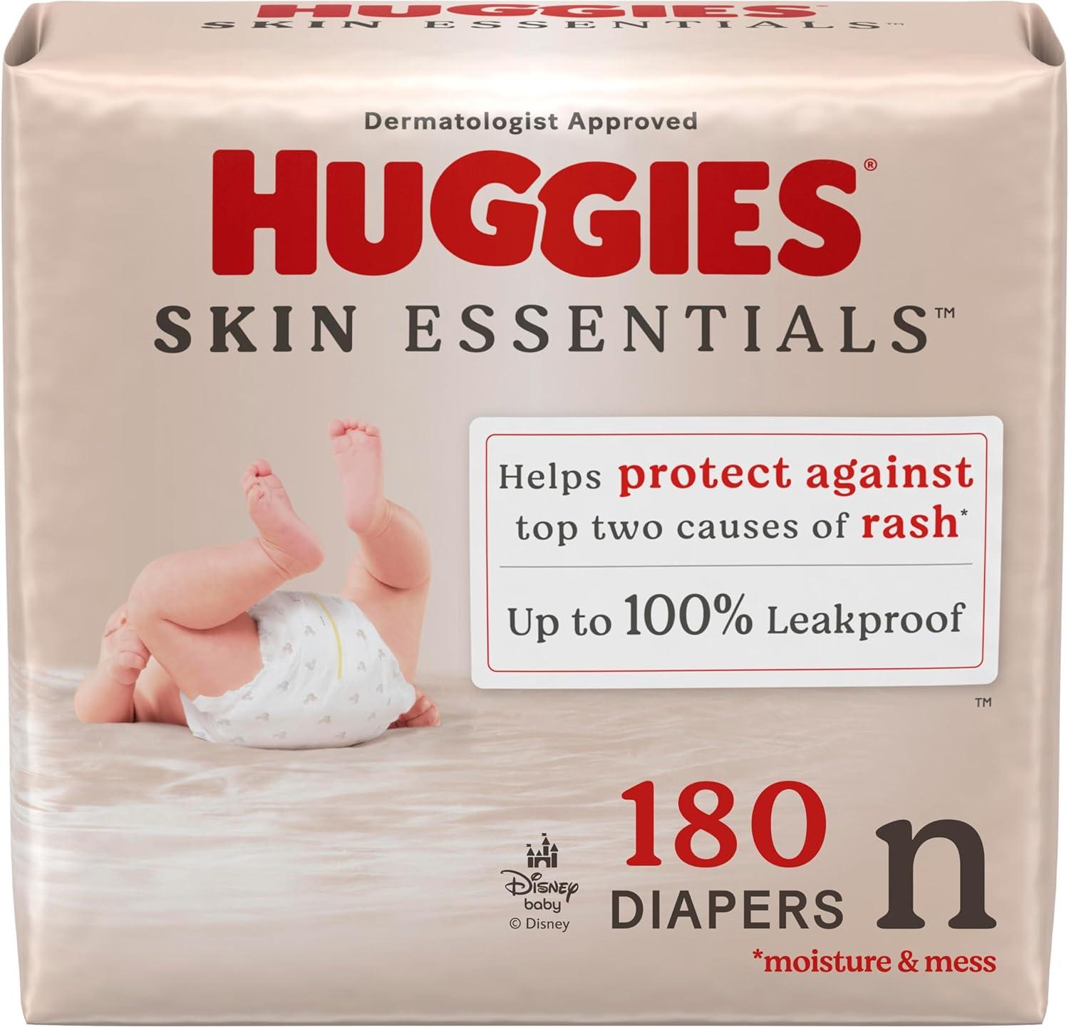 image:imageHuggies Size Newborn Diapers Skin Essentials Baby Diapers Size Newborn 69 lbs 76 Count Packaging May VaryNewborn