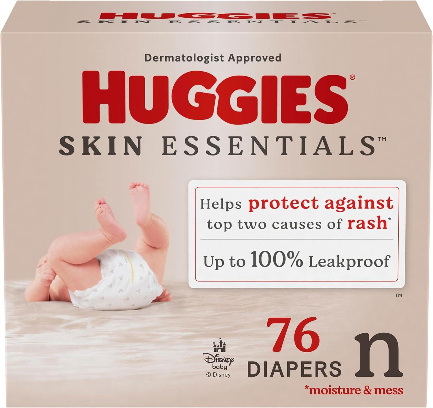 image:imageHuggies Size Newborn Diapers Skin Essentials Baby Diapers Size Newborn 69 lbs 76 Count Packaging May VaryNewborn