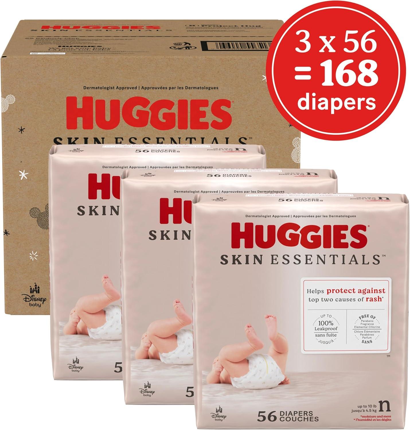 image:imageHuggies Size Newborn Diapers Skin Essentials Baby Diapers Size Newborn 69 lbs 76 Count Packaging May VaryNewborn