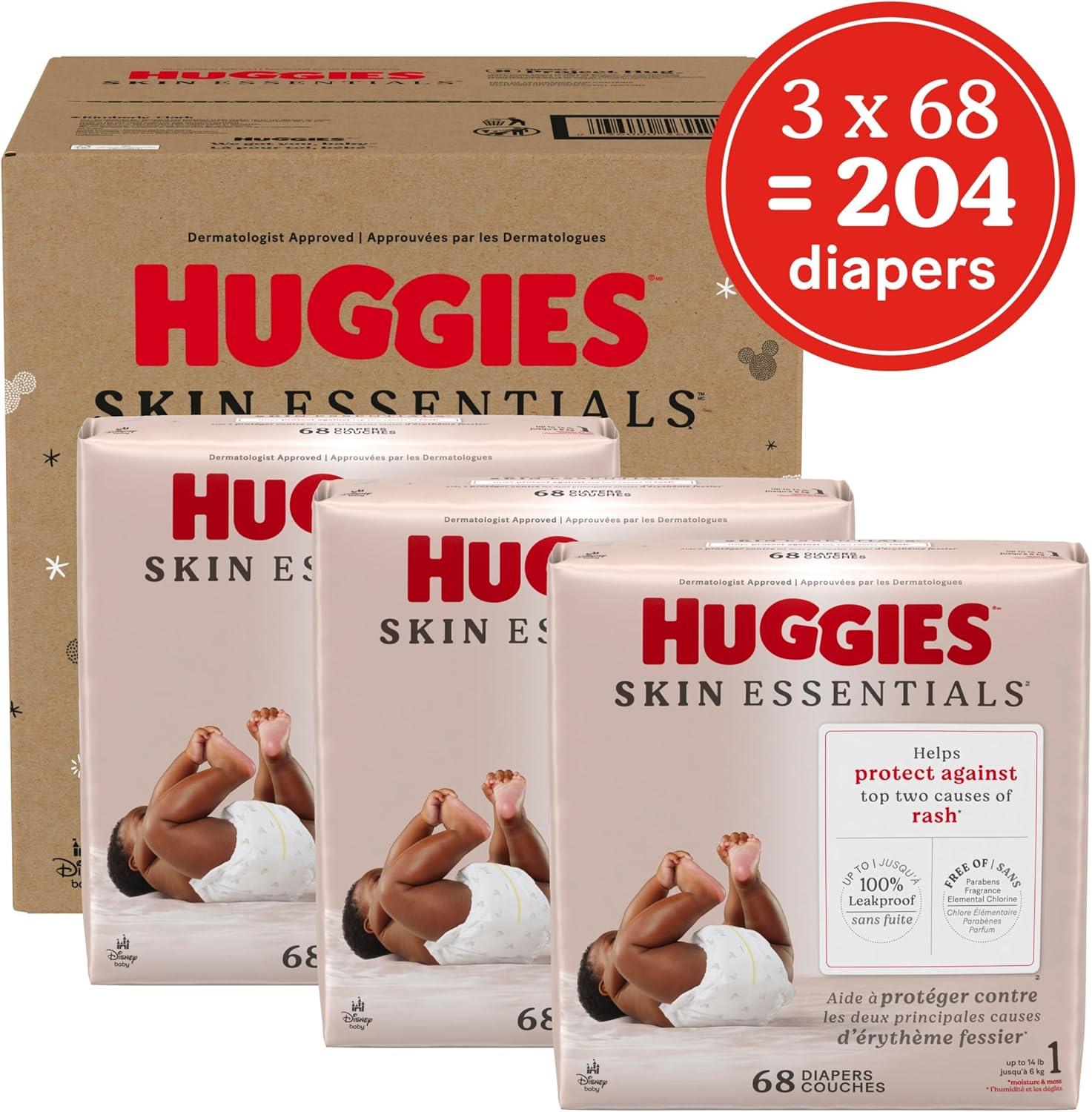 image:imageHuggies Size Newborn Diapers Skin Essentials Baby Diapers Size Newborn 69 lbs 76 Count Packaging May VarySize 1