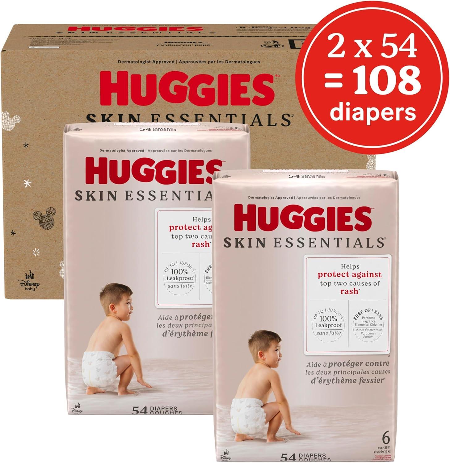 image:imageHuggies Size Newborn Diapers Skin Essentials Baby Diapers Size Newborn 69 lbs 76 Count Packaging May VarySize 6