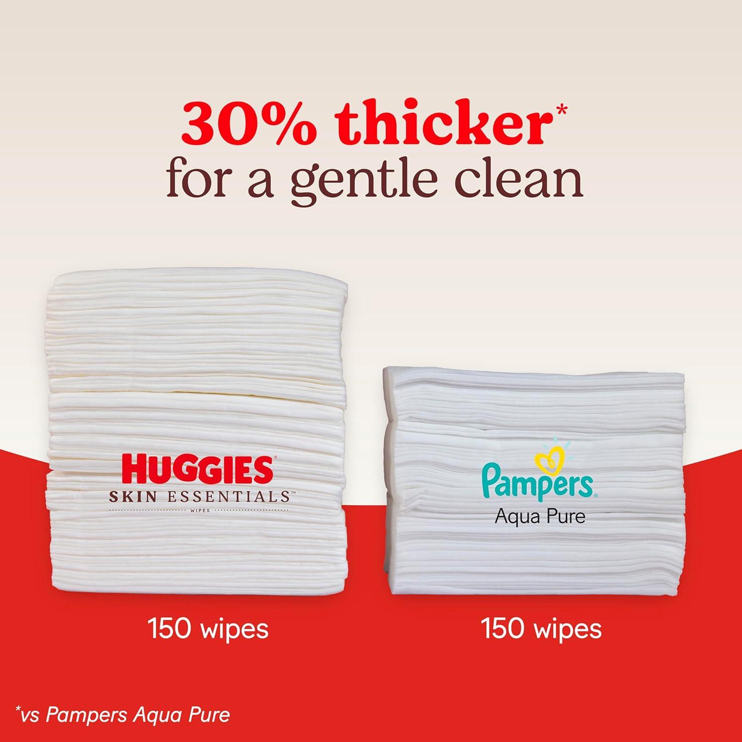 image:imageHuggies Skin Essentials Bundle Huggies Skin Essentials Baby Diapers Size 6 35 lbs 108 Count amp Baby Wipes 15 FlipTop Packs 840 Count 15 Packs of 56Size 1 Size 2
