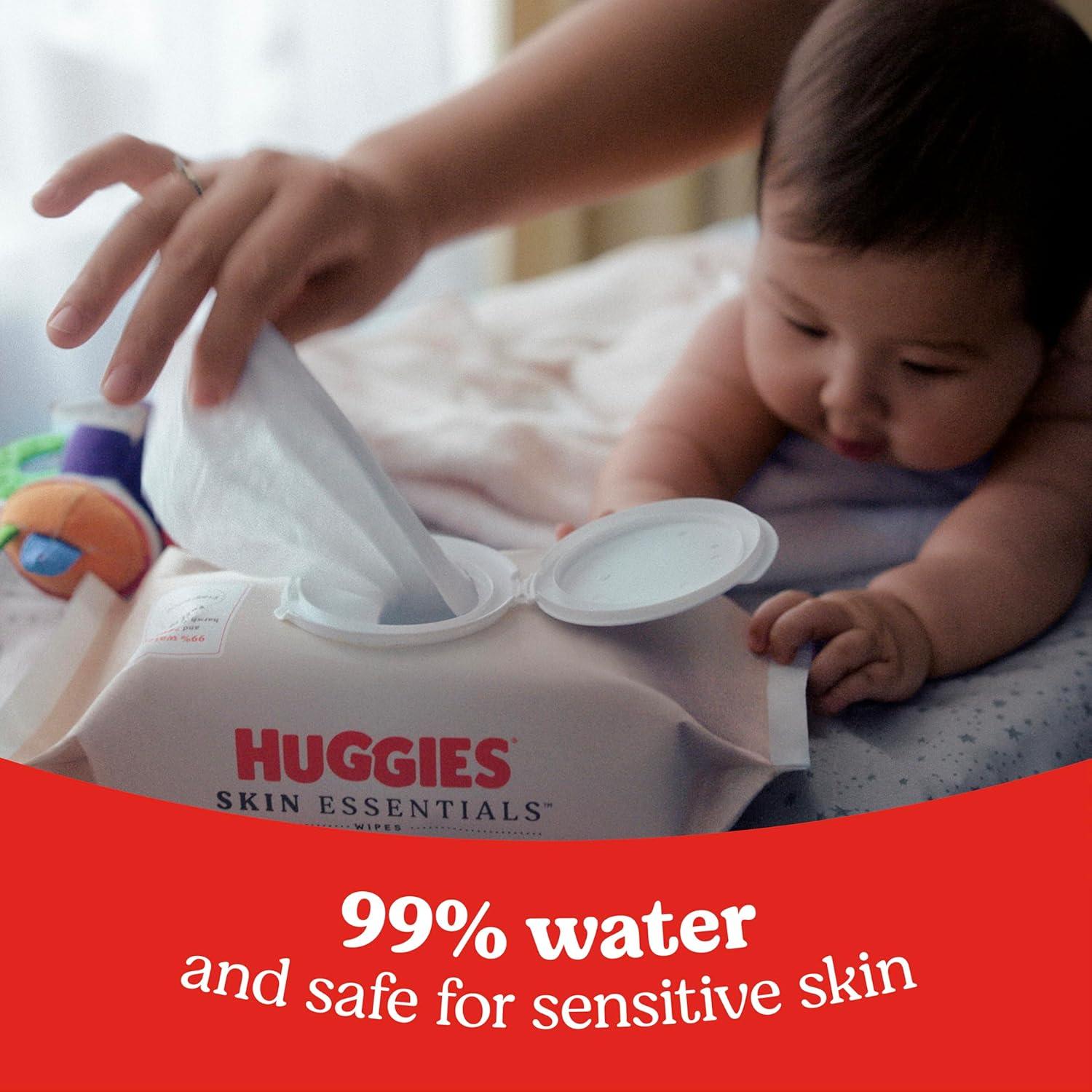 image:imageHuggies Skin Essentials Bundle Huggies Skin Essentials Baby Diapers Size 6 35 lbs 108 Count amp Baby Wipes 15 FlipTop Packs 840 Count 15 Packs of 56Size 1 Size 2
