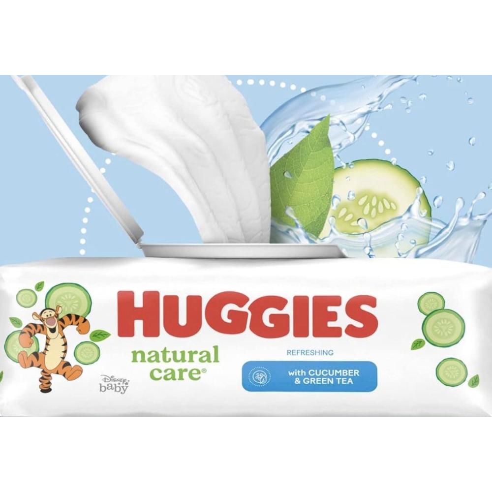image:imageHuggies Natural Care Cucumber Aloe and Vitamin E Baby Wipes Hypoallergenic Scented 3 FlipTop Packs 168 Wipes Total Packaging May Vary56 Count Pack of 8