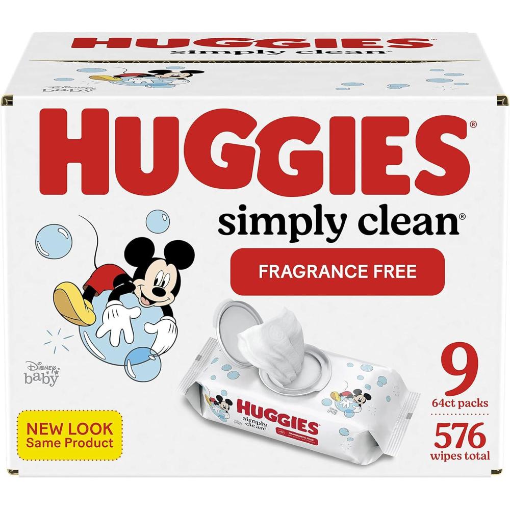 image:imageHuggies Simply Clean Unscented Baby Diaper Wipes 22 FlipTop Packs 1408 Wipes Total Packaging May Vary Pack of 4576 Count Pack of 1