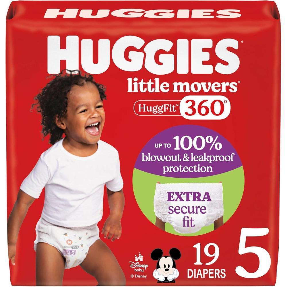 image:imageHuggies Size 3 Baby Diapers Little Movers HuggFit 360 Baby Diapers with 360 Waistband Size 3 1628 lbs 76 Count Packaging May VarySize 5