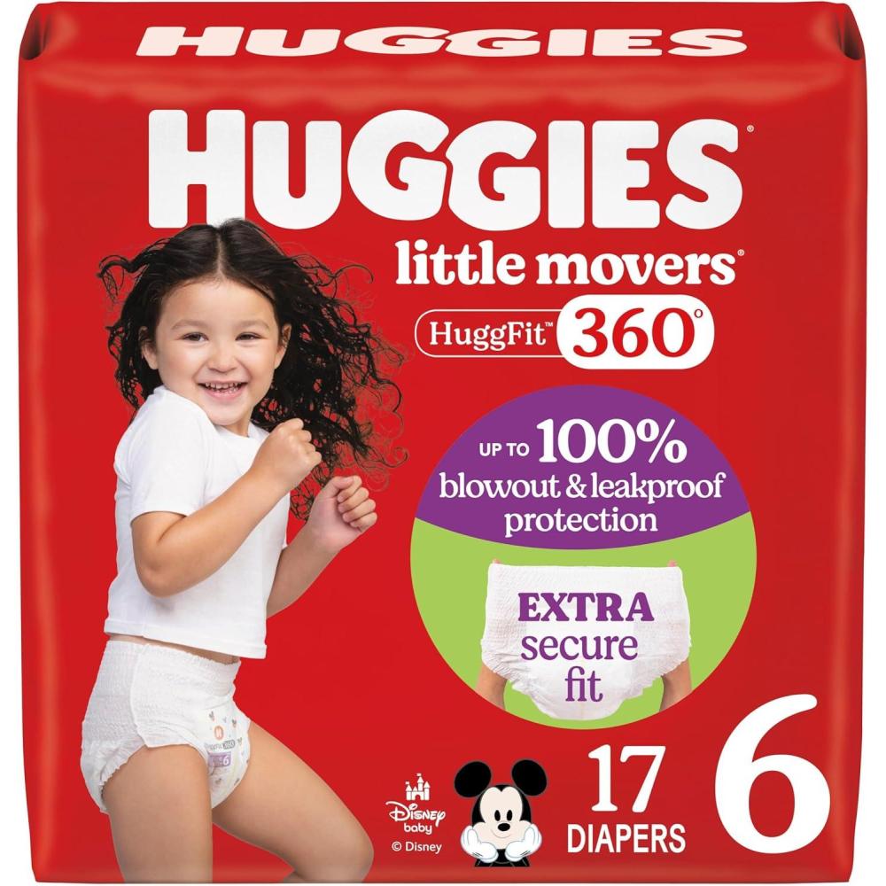 image:imageHuggies Size 3 Baby Diapers Little Movers HuggFit 360 Baby Diapers with 360 Waistband Size 3 1628 lbs 76 Count Packaging May VarySize 6