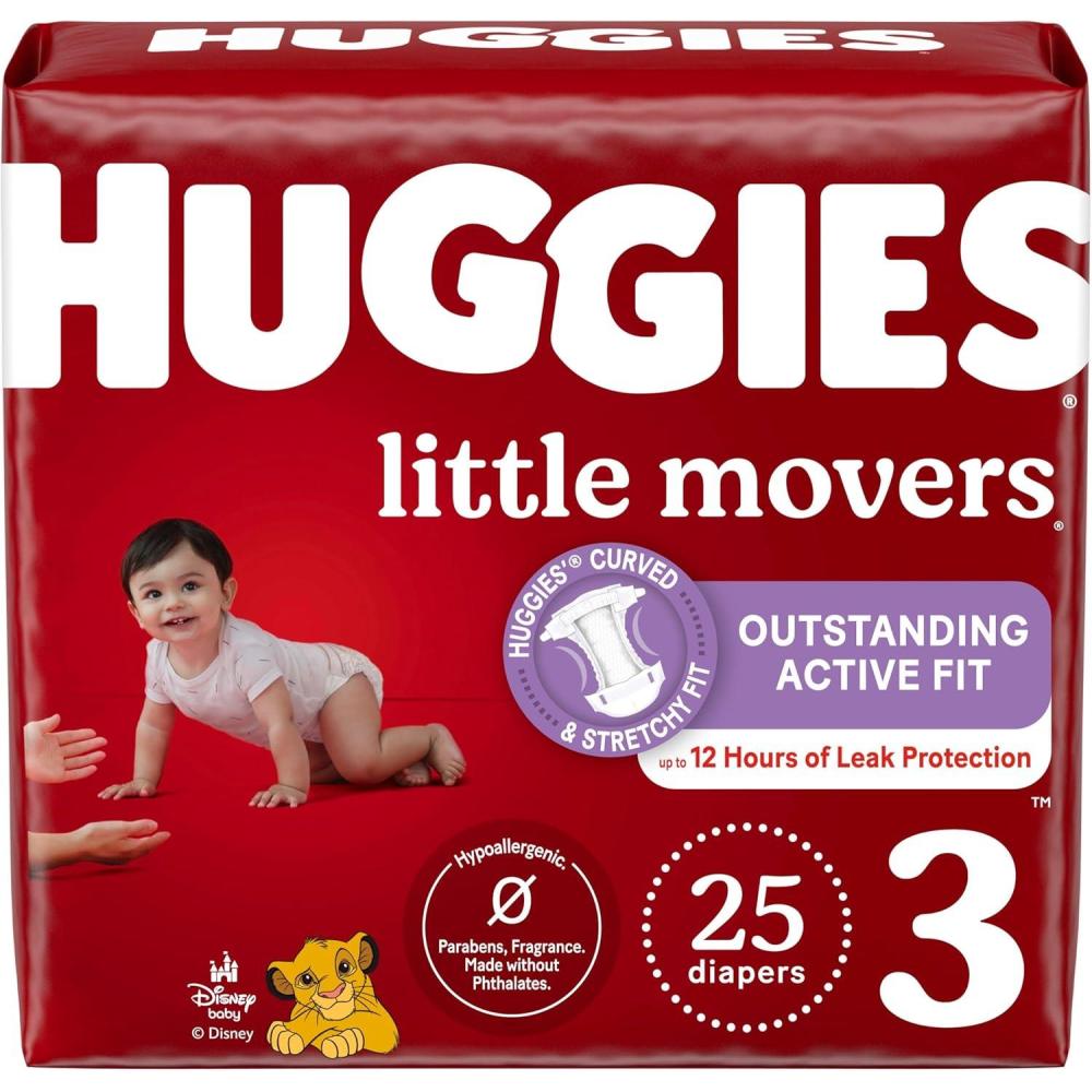 image:imageHuggies Size 3 Diapers Little Movers Baby Diapers Size 3 1628 lbs 136 Count Packaging May VarySize 3