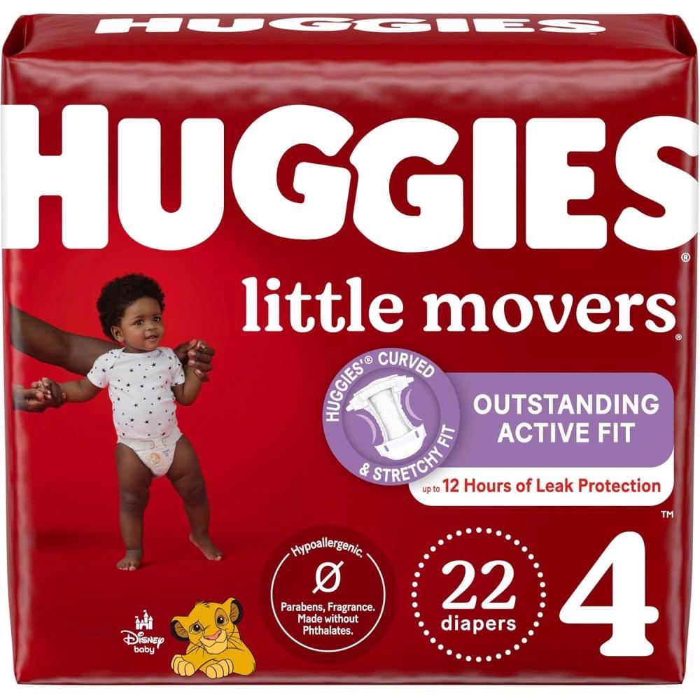 image:imageHuggies Size 3 Diapers Little Movers Baby Diapers Size 3 1628 lbs 136 Count Packaging May VarySize 4