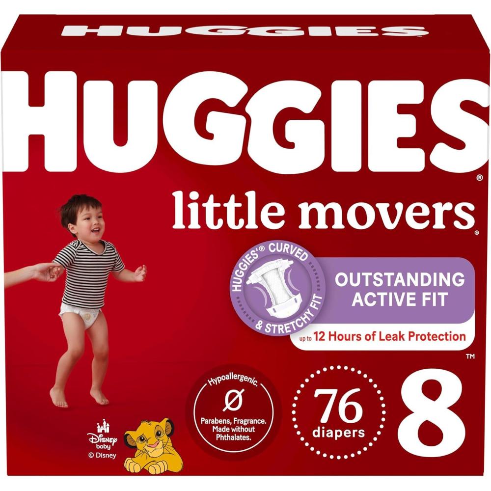 image:imageHuggies Size 6 Diapers Little Movers Baby Diapers Size 6 35 lbs 108 Count 2 Packs of 54 Packaging May VarySize 8