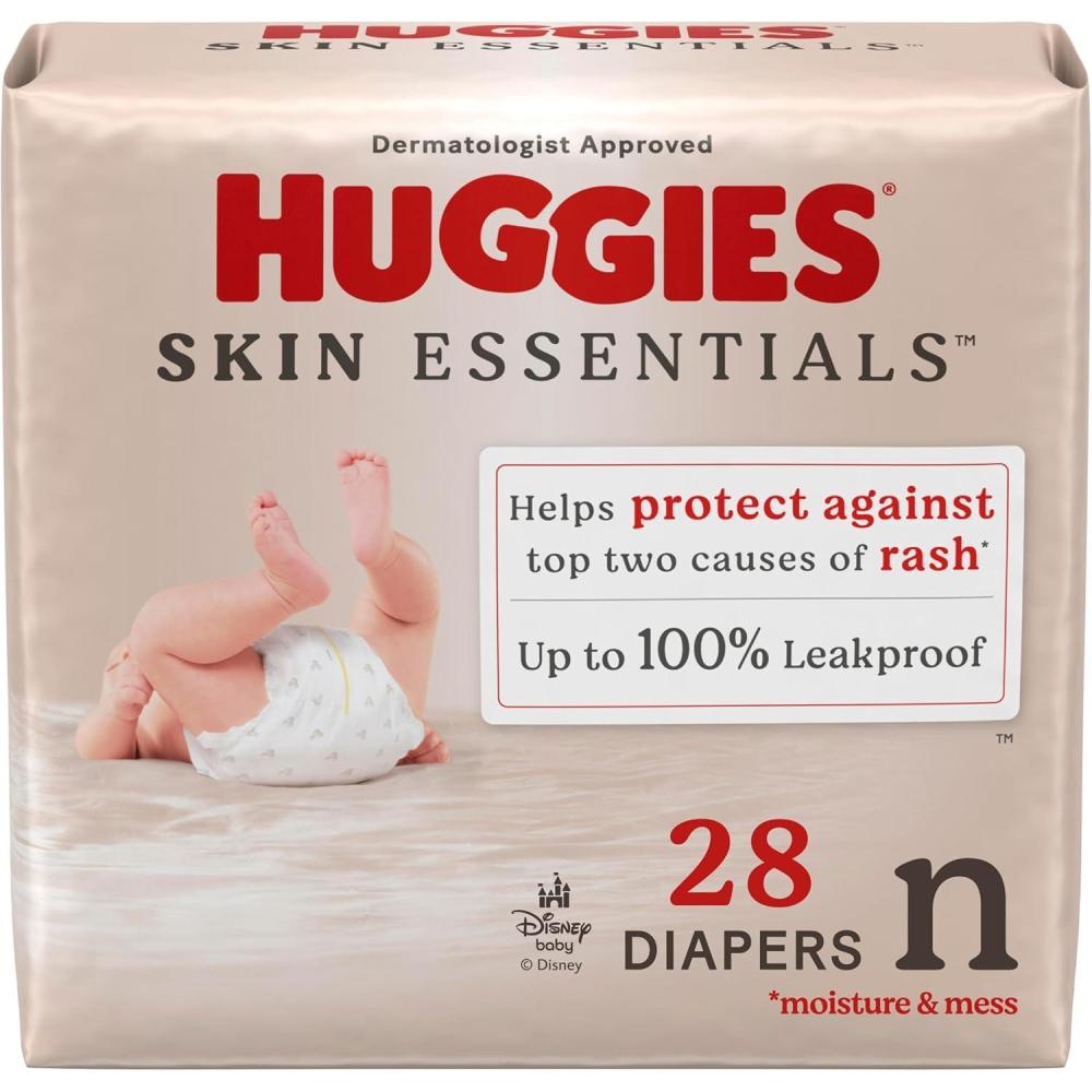 image:imageHuggies Size Newborn Diapers Skin Essentials Baby Diapers Size Newborn 69 lbs 76 Count Packaging May VaryNewborn