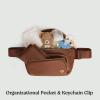 HUGGIES Unisex-Adult Diaper Waistpack Crossbody Bag(Cognac Leather)