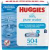 Huggies 99% Pure Water Baby Wipes, Unscented, 9 flip-top packs (3 Packs of 3), 504 Wipes Total, Packaging May Vary(168 Count (Pack of 3))