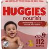 Huggies Nourish Scented Diaper Wipes, 2 Push Button Packs (112 Wipes Total)(White)