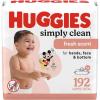 Huggies Simply Clean Fresh Scent Baby Wipes, 3 Flip-Top Packs of 64 (192 Wipes Total), Packaging May Vary(64 Count (Pack of 3))