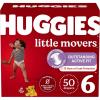 Huggies Size 6 Diapers, Little Movers Baby Diapers, Size 6 (35+ lbs), 108 Count (2 Packs of 54), Packaging May Vary(Size 6)