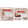 Huggies Skin Essentials Bundle: Huggies Skin Essentials Baby Diapers, Size 6 (35+ lbs), 108 Count & Baby Wipes, 15 Flip-Top Packs, 840 Count (15 Packs of 56)(Size 5)