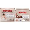 Huggies Skin Essentials Bundle: Huggies Skin Essentials Baby Diapers, Size 6 (35+ lbs), 108 Count & Baby Wipes, 15 Flip-Top Packs, 840 Count (15 Packs of 56)(Size 3)