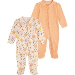 HUGGIES Baby Boys’ 2-pack Footed Coverall(Pale Peach/Fruits)