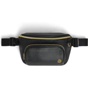 HUGGIES Unisex-Adult Diaper Waistpack Crossbody Bag(Black Leather)