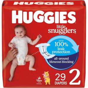 Huggies Newborn Diapers, Little Snugglers Baby Diapers, Size Preemie (up to 6 lbs), 30 Count(Size 2)