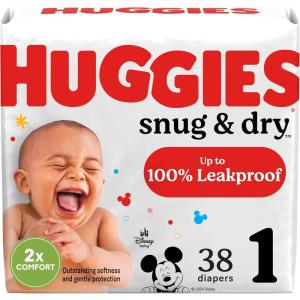 Huggies Size 1 Diapers, Snug & Dry Newborn Diapers, Size 1 (8-14 lbs), 128 Count, Packaging May Vary(Size 1)