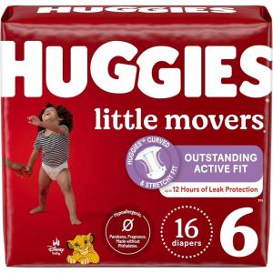 Huggies Size 3 Diapers, Little Movers Baby Diapers, Size 3 (16-28 lbs), 136 Count, Packaging May Vary(Size 6)