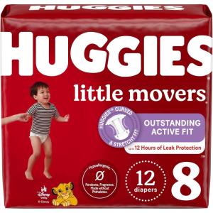 Huggies Size 3 Diapers, Little Movers Baby Diapers, Size 3 (16-28 lbs), 136 Count, Packaging May Vary(Size 8)