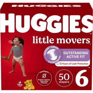 Huggies Size 6 Diapers, Little Movers Baby Diapers, Size 6 (35+ lbs), 108 Count (2 Packs of 54), Packaging May Vary(Size 6)