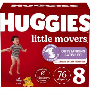 Huggies Size 6 Diapers, Little Movers Baby Diapers, Size 6 (35+ lbs), 108 Count (2 Packs of 54), Packaging May Vary(Size 8)