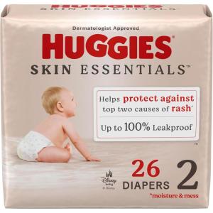 Huggies Size Newborn Diapers, Skin Essentials Baby Diapers, Size Newborn (6-9 lbs), 76 Count, Packaging May Vary(Size 2)