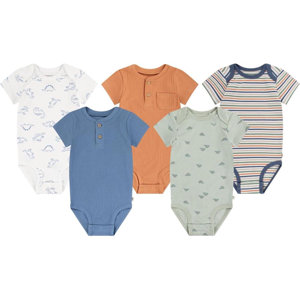 image:imageHUGGIES Baby 5pack Elevated BodysuitDesert SageOrange