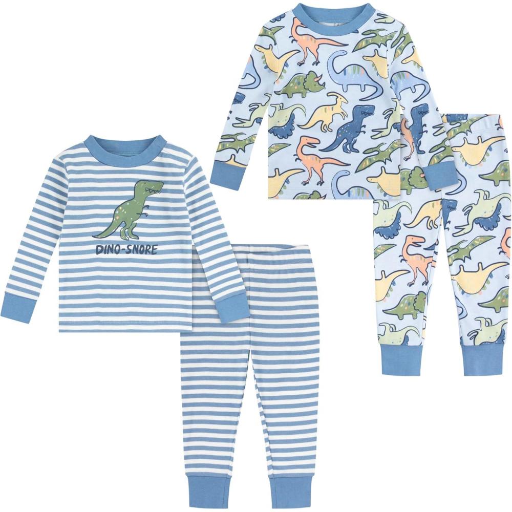 image:imageHUGGIES Baby Long Sleeve Pajama 4piece SetQuiet HarborDinos