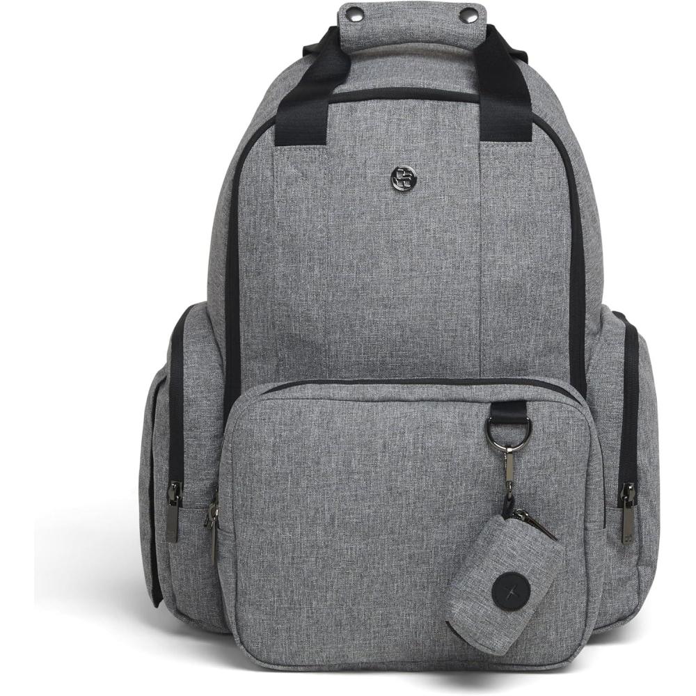image:imageHUGGIES Unisexadult Signature Hug Pack Diaper Backpack Black Leather One SizeDark Grey Heather