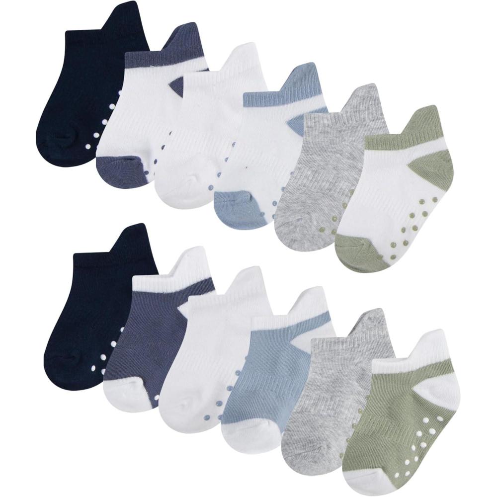 image:imageHuggies 12Pack Lightweight Ankle Gripper SocksDesert SageBlue