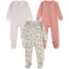 HUGGIES Baby 3-pack Footed Coverall Pajamas(Coral Almond/Lions)