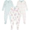 HUGGIES Baby 3-pack Footed Coverall Pajamas(Oatmeal Heather/Cotton Candy)