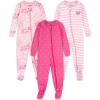 HUGGIES Baby 3-pack Footed Coverall Pajamas(Sea Pink/Stars)