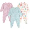 HUGGIES Baby 3-pack Footed Fleece Coverall Pajamas(Snow White/Donuts)