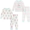 HUGGIES Baby Long Sleeve Pajama 4-piece Set(Oatmeal Heather/Cotton Candy)